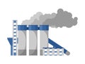 A factory with Smoking pipes of a processing plant, a cement plant