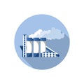 Factory with Smoking pipes processing plant, cement plant