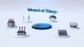 Factory, solar panel, wind generator, Hydroelectricity connect internet of things technology, artificial intelligence.