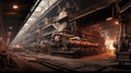 factory steelworks steel mill Royalty Free Stock Photo