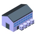 Factory storing hydrogen icon isometric vector. Source liquid