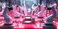 A Factory Using Robots Linked to AI for Streamlined Manufacturing and Enhanced Automation Royalty Free Stock Photo