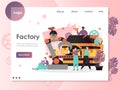 Factory vector website landing page design template Royalty Free Stock Photo