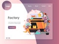 Factory vector website landing page design template Royalty Free Stock Photo