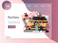 Factory vector website landing page design template Royalty Free Stock Photo