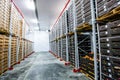 Factory warehouse stock boxes - empty space Royalty Free Stock Photo