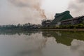 Factory and waste water discharge Royalty Free Stock Photo