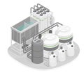 factory wastewater treatment system isometric