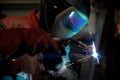 Factory welder at work