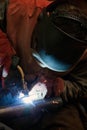 Factory welder at work