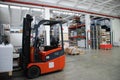Factory wharehouse with forklift Royalty Free Stock Photo