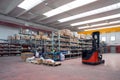 Factory wharehouse with forklift Royalty Free Stock Photo