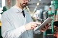 Factory Worker Holding Tablet Royalty Free Stock Photo