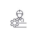 Factory worker linear icon concept. Factory worker line vector sign, symbol, illustration.