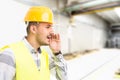 Factory worker or supervisor shouting Royalty Free Stock Photo