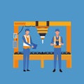 Factory workers cartoon Royalty Free Stock Photo