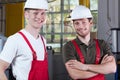 Factory workers taking a break of work Royalty Free Stock Photo