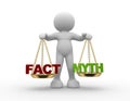 Facts and myth on scale. Royalty Free Stock Photo