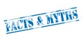 Facts and myths blue stamp Royalty Free Stock Photo