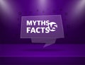 Facts and myths bubble isolated on white background. Symbol, logo illustration. Check mark icon vector design. Character Royalty Free Stock Photo