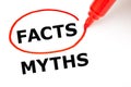 Facts Myths Concept Red Marker Royalty Free Stock Photo