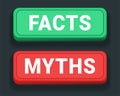 Facts myths sign. Concept of thorough fact-checking or easy compare evidence. Royalty Free Stock Photo