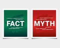 Facts myths sign on square frame template with shadow. Royalty Free Stock Photo