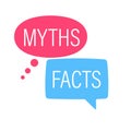 Facts Myths speech bubble concept design