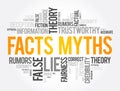 Facts - Myths word cloud collage, concept background Royalty Free Stock Photo
