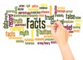 Facts word cloud hand writing concept Royalty Free Stock Photo