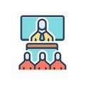 Color illustration icon for Faculty, lecture and seminar Royalty Free Stock Photo