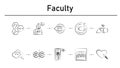 Faculty simple concept icons set. Contains such icons as nanotechnology, humanoid, supernatural, dark matter, transmogrification Royalty Free Stock Photo