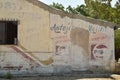 Advertisement ghost sign painted on wall Baja, Mexico