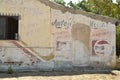 Advertisement ghost sign painted on wall Baja, Mexico