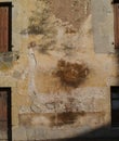 Faded and crumbling plaster wall for backgrounds