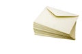 Faded envelopes stack white background Royalty Free Stock Photo