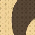 Faded floral pattern on beige and brown background with curved overlay vintage decorative Royalty Free Stock Photo