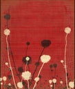 Faded Meadow Flower Silhouette on Red