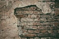 Faded retro grunge background of old weathered red brick wall Royalty Free Stock Photo