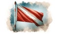Faded SCUBA Dive Flag watercolor Royalty Free Stock Photo