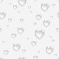 Faded seamless pattern with 3d hearts.