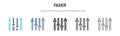 Fader icon in filled, thin line, outline and stroke style. Vector illustration of two colored and black fader vector icons designs