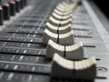 Faders on the mixing desk Royalty Free Stock Photo