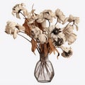 Fading Beauty: Withered Flowers in a Vase Isolated on Transparent Background. Generative ai