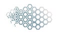 Fading Blue-Grey Hexagon Honeycomb Abstract Pattern, vector design Generative AI Royalty Free Stock Photo