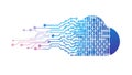 Fading Digital Cloud Circuitry Concept, vector design Generative AI Royalty Free Stock Photo