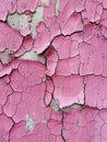 Fading pink paint on a rough surface shows the beauty of impermanence, with every crack and chip telling a silent story Royalty Free Stock Photo