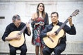 Fado band performing traditional portuguese music in Alfama, Lisbon, Portugal