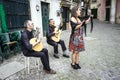 Fado band performing traditional portuguese music in Alfama, Lisbon, Portugal