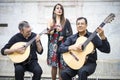 Fado band performing traditional portuguese music in Alfama, Lisbon, Portugal